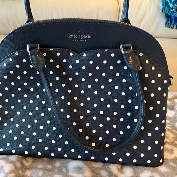 NWT Kate Spade New York medium dome satchel in Payton micro polkadot nightcap - Picture 5 of 7